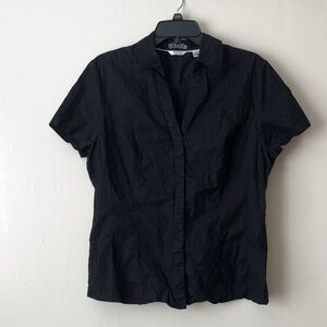 Riders Black Short Sleeve Button-Up Shirt